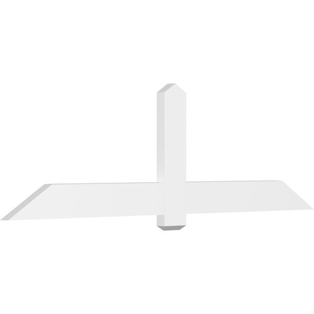 Ekena Millwork Eugene Architectural Grade PVC Gable Bracket, 84"W x 24 1/2"H x 2"D x 6"F, 7/12 Pitch GBP084X25X0206EUG00